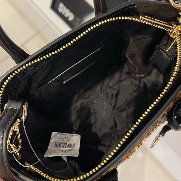 Avril Extra-Small Cheetah Print Calf Hair and Leather Satchel BLACK COMBJO - Picture 8 of 16